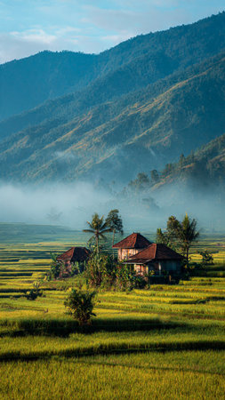 Rice fields on terraced of Sapa, Lao Cai, Vietnamの写真素材