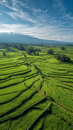 Rice fields in Bali. Bali is one of the most beautiful places in Indonesia.