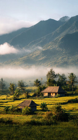 Rice paddies in Bali, Indonesia. Bali is one of the most beautiful places in the world.の写真素材