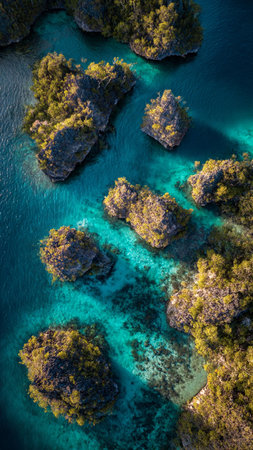 Aerial view of the island of Similan, Thailandの写真素材
