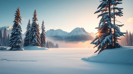 Fantastic winter landscape. Dramatic wintry scene. Carpathian, Ukraine, Europe. Beauty world.の写真素材