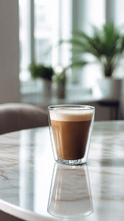 Coffee cup on the table in coffee shop, stock photoの写真素材