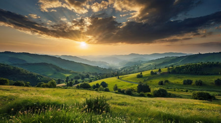 Beautiful summer landscape in the Carpathian mountains.の写真素材