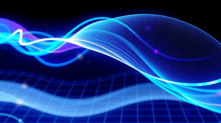 Abstract blue wave background. 3d rendering, 3d illustration.