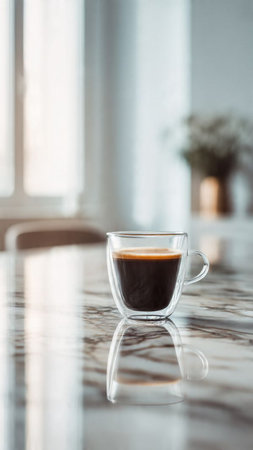 Coffee cup on table in coffee shop - Vintage Light Filterの写真素材