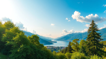 Panoramic view of Lake Como, Lombardy, Italy