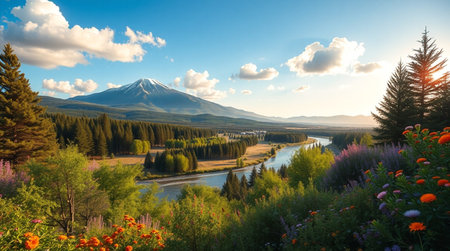 Mt. Fuji in the morning, Yamanashi, Japanの写真素材