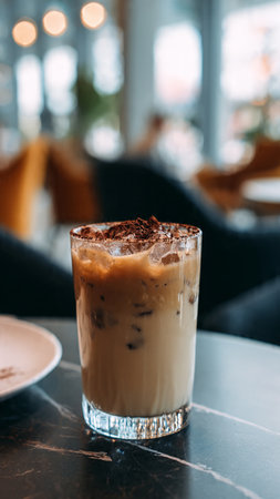 Iced coffee in cafe - vintage effect style pictures. Selective focusの写真素材