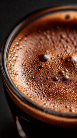 Coffee on a black background.