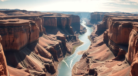Panoramic view of Horseshoe Bend, Arizona, USAの写真素材