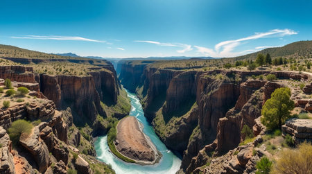 Panoramic view of the Colorado River in Grand Canyon National Park, Arizona, USAの写真素材
