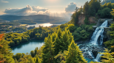Panoramic view of Plitvice Lakes National Park, Croatia