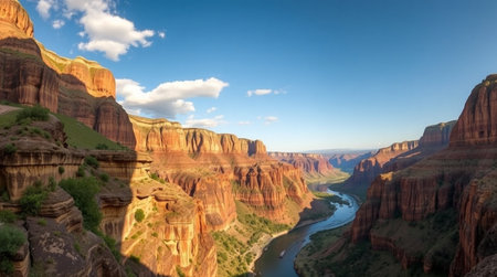 A panoramic view of the Grand Canyon in Arizona, USAの写真素材