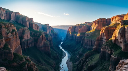 Panoramic view of the Grand Canyon at sunset, Arizona, USAの写真素材