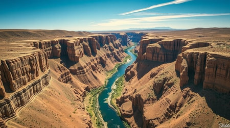 Panoramic view of Horseshoe Bend, Arizona, USAの写真素材