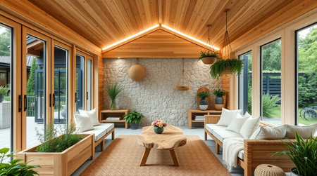 Interior of a modern living room. 3d rendering, 3d illustration.の写真素材