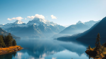 Panoramic view of Lake Wakatipu, Queenstown, New Zealandの写真素材