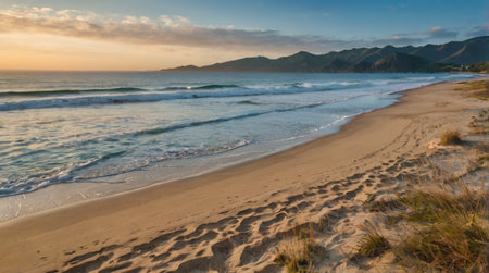 Sunset on the beach of Cabo San Lucas, Mexico.の写真素材
