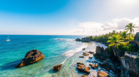 Panorama of a beautiful beach.の写真素材