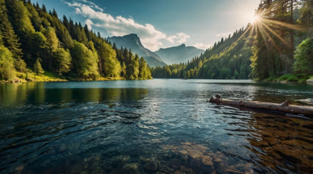 Panoramic view of the Karagol (Black lake) a popular destination for tourists,locals and travelers in Eastern Black Sea,Savsat, Artvin, Turkeyの写真素材