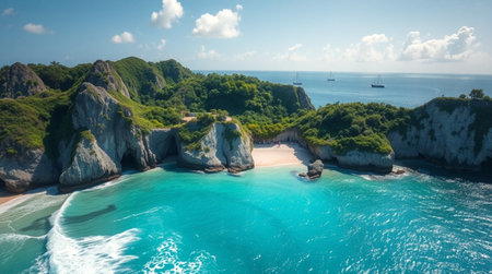 Aerial view of Nusa Penida island, Bali, Indonesiaの写真素材