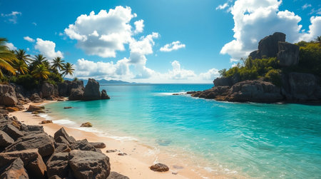 Beautiful beach Anse Lazio at Seychelles - nature backgroundの写真素材
