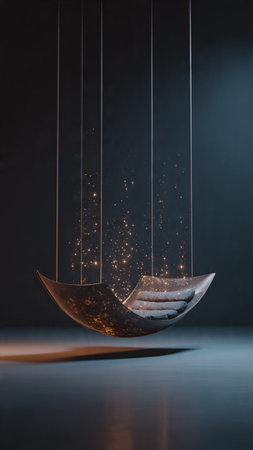 Wooden bowl on a dark background. 3d rendering, 3d illustration.の写真素材