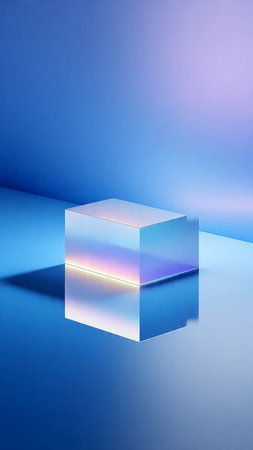 Abstract background with blue and purple neon light. 3d render.の写真素材