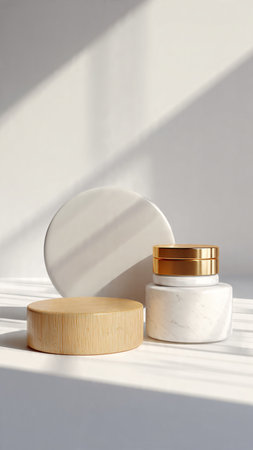 Cosmetic cream in a jar on a white background. 3d renderの写真素材