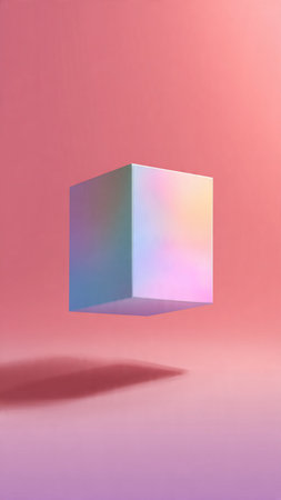Minimalistic abstract background, primitive geometrical figures, pastel colors, 3D render.の写真素材