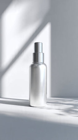 Cosmetic bottle mockup on a white background with shadows. 3d renderingの写真素材