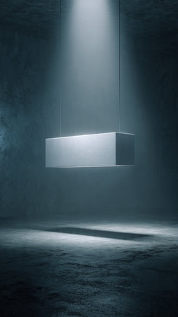 Empty room with spotlights and concrete wall. 3D Renderingの写真素材