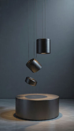 Podium in the form of a cylinder. 3D rendering.の写真素材