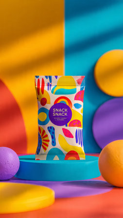 Snack snack on a colorful background.の写真素材