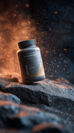 Spray can on a stone background.の写真素材