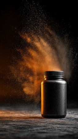 Spray bottle on a dark background. Copy space.の写真素材