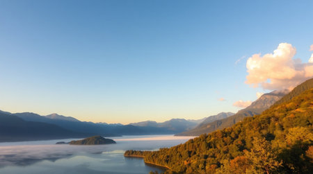 Panoramic view of Lake Wakatipu, Queenstown, New Zealandの写真素材