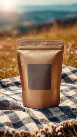 Coffee beans in a paper bagの写真素材