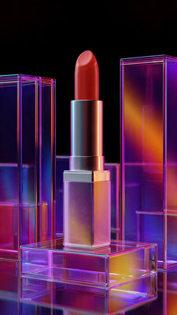 Lipstick on a black background. 3d renderingの写真素材