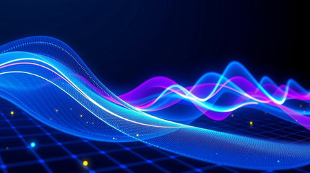 Abstract wave background. Futuristic technology style. Elegant background for business tech...