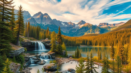 Fantastic view of mountain lake. Picturesque and gorgeous scene. Location place Banff National Park,...