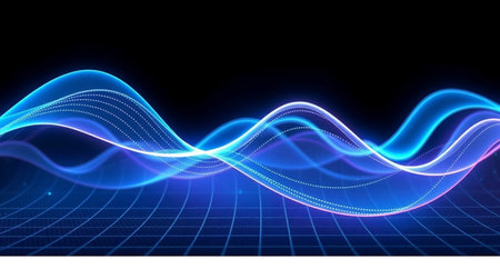 abstract blue wave technology background, vector illustration eps10 graphic