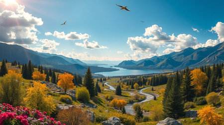 Beautiful autumn landscape of Lake Tekapo, South Island, New Zealandの写真素材