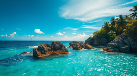 amazing tropical beach on seychelles - nature and travel background