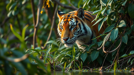 Tiger (Panthera tigris) in natural habitat