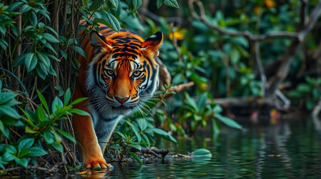 Sumatran Tiger in natural habitatの写真素材