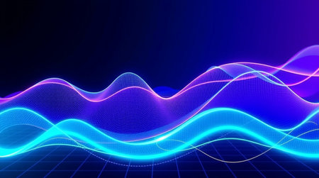 Futuristic technology wave background. Digital sound wave. Vector illustration.