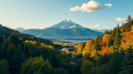 Mt. Shasta in autumnの写真素材