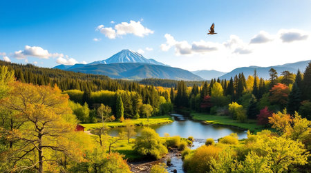 Mt.Fuji and the lake in autumn, Yamanashi, Japanの写真素材