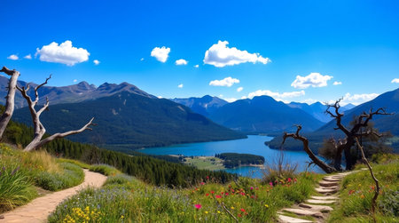Hiking trail to Lake Louise in Banff National Park, Alberta, Canada